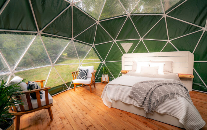 waterfront glamping dome